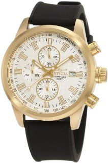 Invicta Men's 1681 Specialty Chronograph Silver Textured Dial Black Polyurethane Watch at  Men's Watch store.