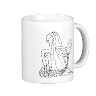 Another Line Art Mermaid Coffee Mugs