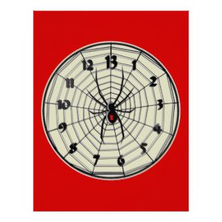 13 Hour Black Widow Clock in Frame Letterhead Design