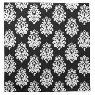 Vintage Damask Pattern Black and white Swirls Napkins