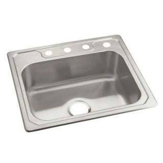 STERLING Middleton Self Rimming Stainless Steel 25x22x8 4 Hole Single Bowl Kitchen Sink 14711 4 NA
