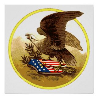 Vintage American Bald Eagle w/Shield Posters