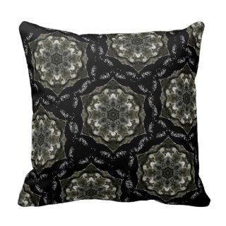 Watercolor Black  Star Mandala Throw Pillows