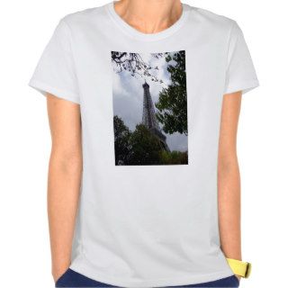 Eiffel Tower view between foliage T shirt