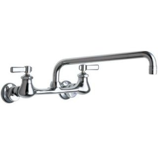 Chicago Faucets 2 Handle Kitchen Faucet in Chrome with 12 in. L Type Swing Spout 540 LDL12ABCP