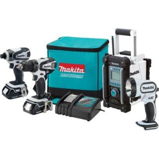 Makita 18 Volt Lithium Ion Compact Combo Kit (4 Tool) LCT400W