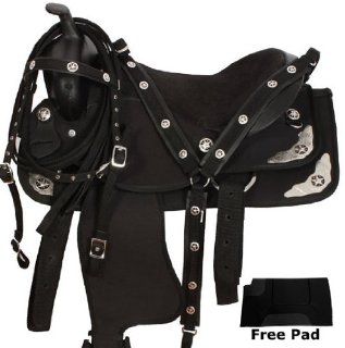 Synthetic Black Texas Star Show Horse Western Saddle Tack Pad 15 18  Saddleonline 