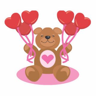 cute valentine teddy bear design acrylic cut outs