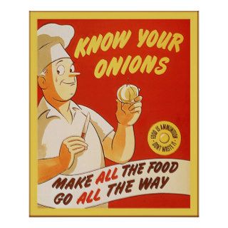 Know Your Onions ~ Vintage U.S. WW2 Poster