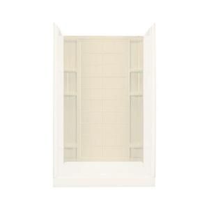 Sterling Plumbing Ensemble 1 5/8 in. x 42 in. x 72 1/2 in. One Piece Direct to Stud Back Shower Wall with Backers in Almond 72122106 47