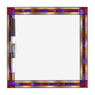 Red & Gold Stained Glass Effect Dry Erase Board