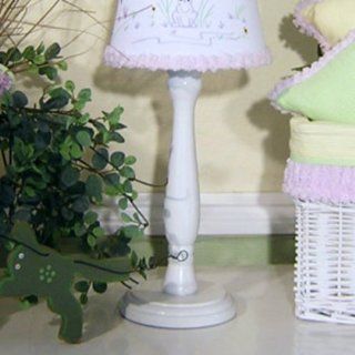 Froggy Lavender White Candlestick Lamp   Table Lamps  