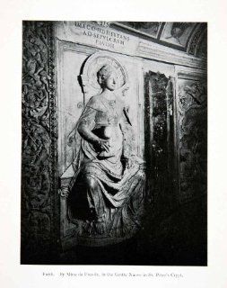 1907 Print Faith Bas Relief Mino Fiesole Grotte Nuove Saint Peter Crypt Religion   Original Halftone Print  