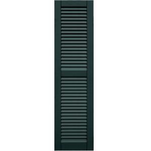 Winworks Wood Composite 15 in. x 58 in. Louvered Shutters Pair #638 Evergreen 41558638