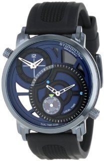 Stuhrling Original Men's 503.33X66 Symphony Eclipse Horizon Swiss Quartz Dual Time Blue Watch Watches
