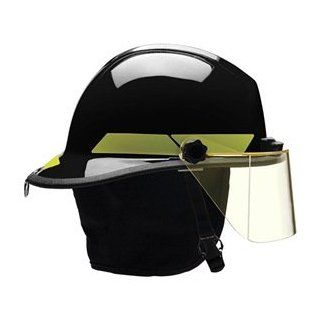 Fire Helmet, Black, Thermoplastic   Hardhats  