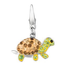 Sterling Silver Crystal Turtle Charm Silver Charms