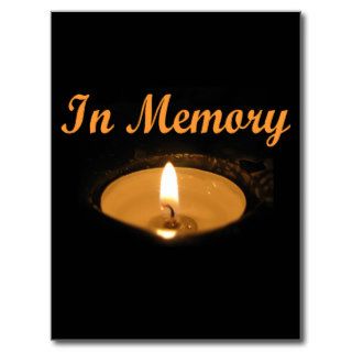 In Memory Candle Glow Post Cards