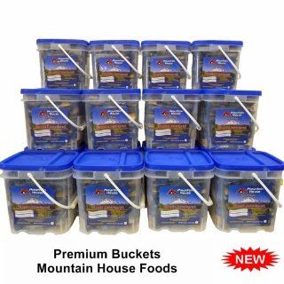 Mountain House Freeze Dried Food 12 Premium Buckets  Long Term up to 25 yrs. (488 servings)  Camping Freeze Dried Food  Sports & Outdoors