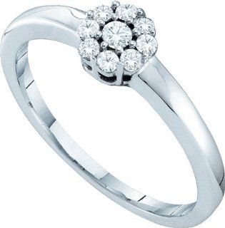 14KT White Gold 0.20 CTW Diamond Flower Ring Vishal Jewelry Jewelry