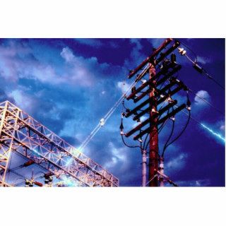 Power substation and pole photo cutout