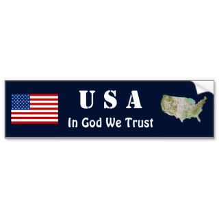 USA Flag and Map Bumper Sticker