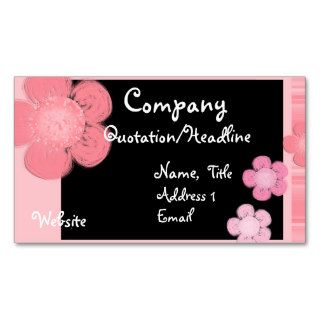 Pink Floral Border Business Cards