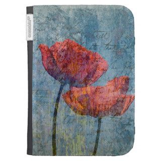 Red Poppy on Blue Background Kindle Cover