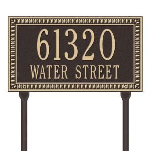 Whitehall Products Egg and Dart Rectangular Bronze/Gold Standard Lawn Two Line Address Plaque 6137OG