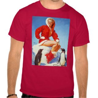 Vintage Retro Gil Elvgren Christmas Pin UP Girl T Shirts
