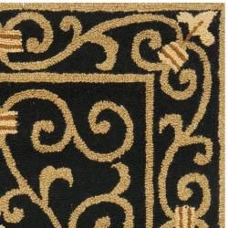Hand hooked Chelsea Irongate Black Wool Rug (2'6 x 4') Safavieh Accent Rugs