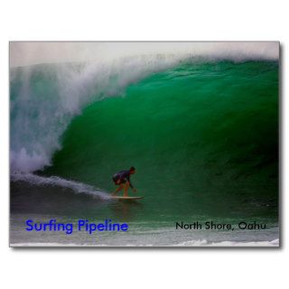 Surfing Pipeline  , North Shore, Oahu Post Card