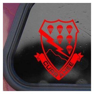 506 PIR 101 Airborne CURRAHEE Red Decal Sticker Die cut Red Decal Sticker   Decorative Wall Appliques  