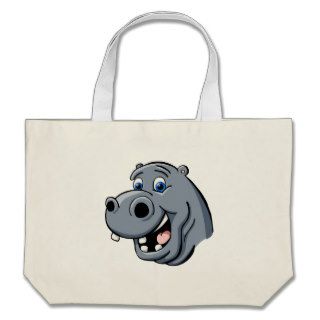 Cartoon Hippo Canvas Bag