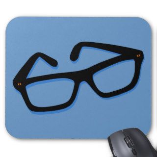 Cool Nerd Glasses in Black & White Mousepad