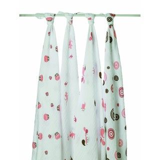 aden + anais Muslin Swaddle Blankets in Baby Cakes (Pack of 4) aden + anais Swaddling Blankets