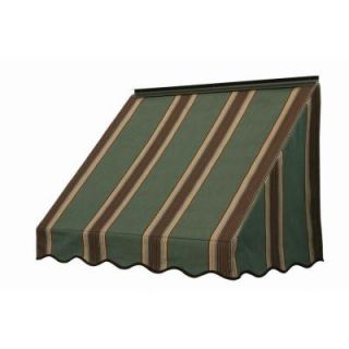 NuImage Awnings 4 ft. 3700 Series Fabric Window Awning (28 in. H x 24 in. D) in Forest Vintage Bar Stripe 37X6X54494903X