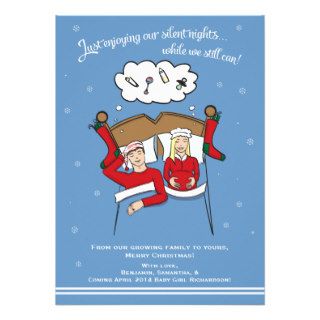 Christmas Card Pregnancy Announcement   Blonde