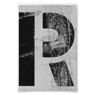 Alphabet Letter Photography R2 Black and White 4x6