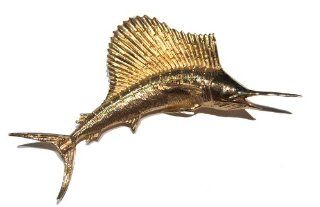 14k Gold Large Sailfish Pendant Jewelry