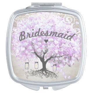 Romantic Heart Leaf Tree Bridesmaid Wedding Vanity Mirrors
