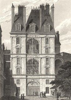 SEINE  ET  MARNE Fontainebleau, Porte Dore; antique print 1831  