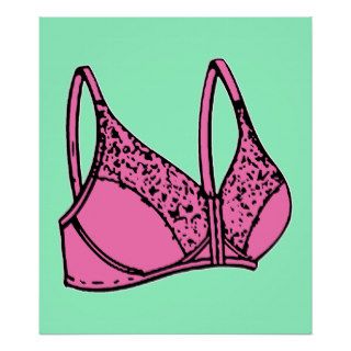 Retro Pink Bra Poster