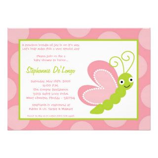 5x7 Spring Bugs Insects Baby Shower Invitation