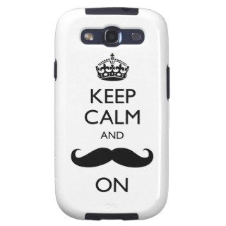 Keep Calm Mustache On Samsung Galaxy S III Case Samsung Galaxy SIII Case