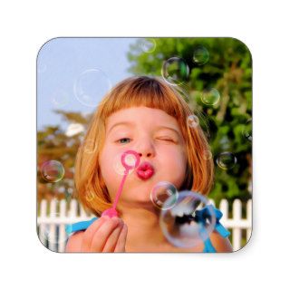 Girl Blowing Bubbles Sticker