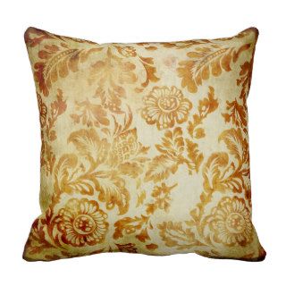 Vintage Rose Damask Pattern Pillow