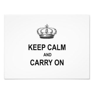 Vintage Keep Calm and Carry On Quote w Crown Photograph
