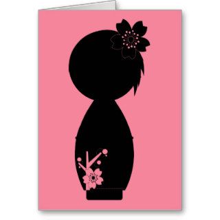 Kokeshi Sakura Silhouette Note Card