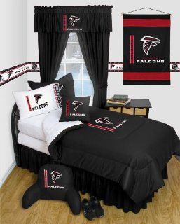 Atlanta Falcons   Locker Room   4 Pc QUEEN Comforter Set and One Matching Window Valance (Comforter, 2 Shams, 1 Bedskirt, 1 Matching Window Valance) SAVE BIG ON BUNDLING 